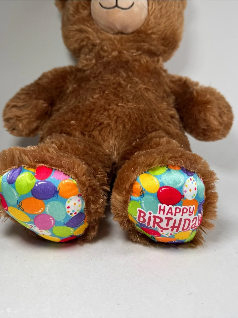 Build A Bear Plush Brown Happy Birthday Bear Balloons On Feet 15